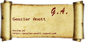 Geszler Anett névjegykártya