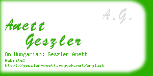 anett geszler business card